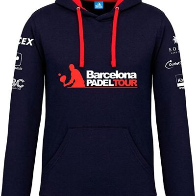 Closed Sweatshirt with Hood - for Men - Barcelona Padel Tour - Combed Cotton - with Special Padel Print