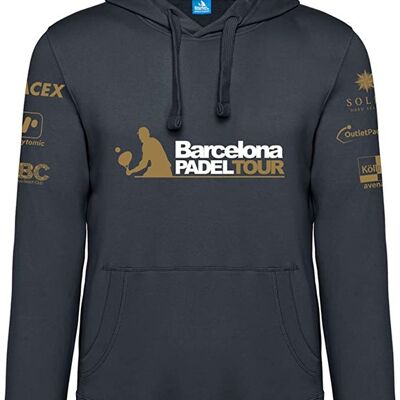 Sudadera Cerrada con Capucha - para Hombre - Barcelona Padel Tour - Algodón - con Estampación Especial de Pádel