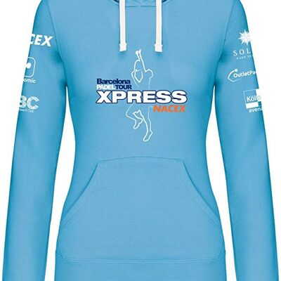 Xpress Hooded Sweatshirt - for Woman - Barcelona Padel Tour - Cotton - with Special Padel Print