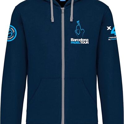 Sweatshirt mit Kapuze und Reißverschluss mit Logo - für Herren - Barcelona Padel Tour - Baumwolle - mit speziellem Padel-Print