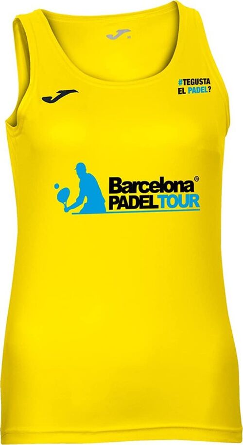 Camiseta Técnica de Tirante Ancho - para Mujer - Barcelona Padel Tour - En Tejido Micro Mesh Transpirable y Estampación Especial de Pádel
