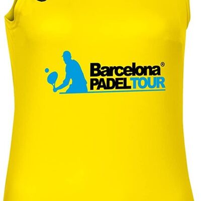 T-shirt technique à larges bretelles - pour femme - Barcelona Padel Tour - en tissu micro-maille respirant et imprimé spécial Padel