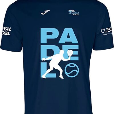 Barcelona Padel Emoji Technisches Kurzarm-T-Shirt – Barcelona Padel Tour – Spezieller Padel-Aufdruck – weicher Griff und schnell trocknend – Sportbekleidung