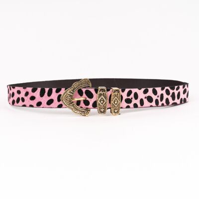 Cinturón Cuiti leopardo rosa