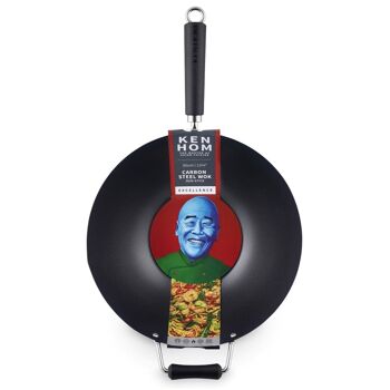 KEN HOM EXCELLENCE WOK 35CM CS SANS BÂTON + MANCHE 3