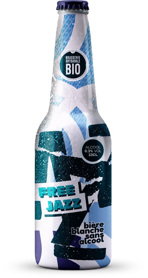 Free Jazz Blanche, Bière Blanche sans alcool, 0.00%alc. Vol. - 330ml