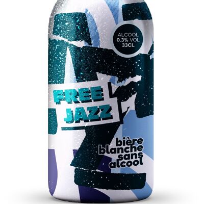 Free Jazz Blanche, Bière Blanche sans alcool, 0.00%alc. Vol. - 330ml