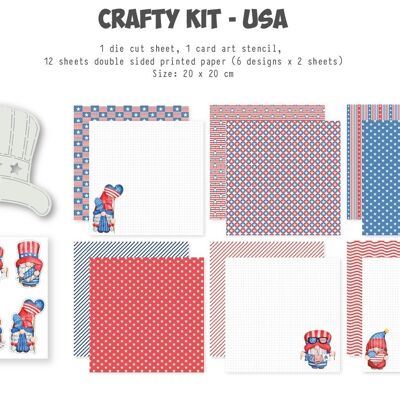 DDBD Crafty Kit USA 20x20cm