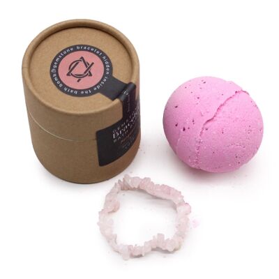 GBBB-03 - Bomba da bagno con gioielli in cristallo di quarzo rosa - Venduto in unità 4x per esterno
