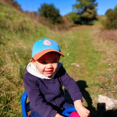 Casquette Enfant "Petit Melon" - Bicolore Bleu/Orange