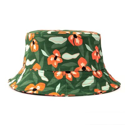 Bucket Hat - Orange Flower