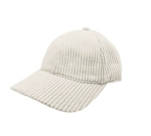 Casquette - Velours Côtelé Blanc