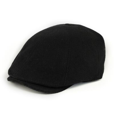 Flat Cap/Beret - Black Wool