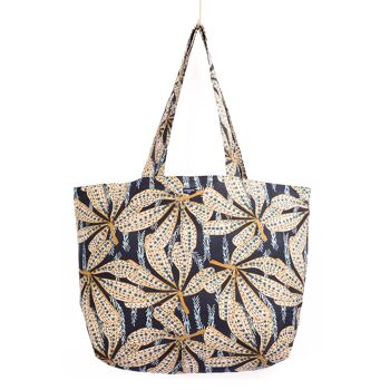 SAC CABAS - Feuilles bleues 1