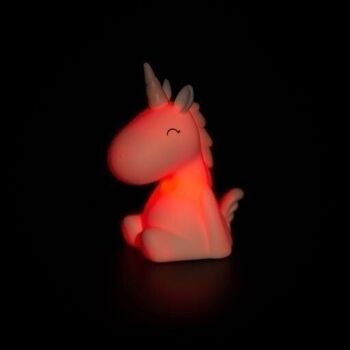 Mini veilleuse enfant LED Licorne blanche crinière rose - DHINK 10