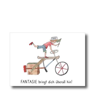 Postkarte: Fahrrad Fantasie