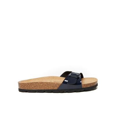 Blue eco-leather AGATA band slipper for women. Supplier code MD1064