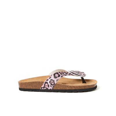 LENE Flip-Flop-Sandale aus rosa Öko-Leder für Damen. Lieferantencode MD3106
