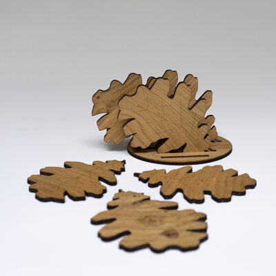 oak leaf coasters