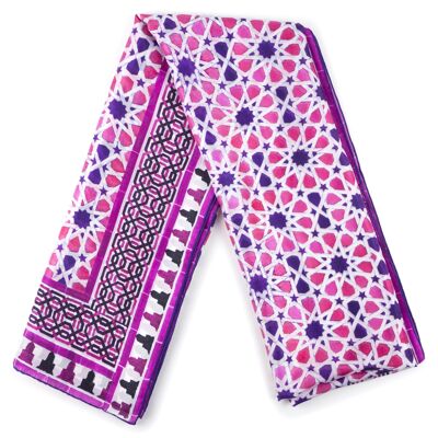 Large pink Partal silk scarf