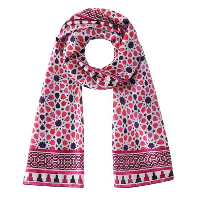 Sciarpa grande in seta rosa Partal - (180x65 cm)