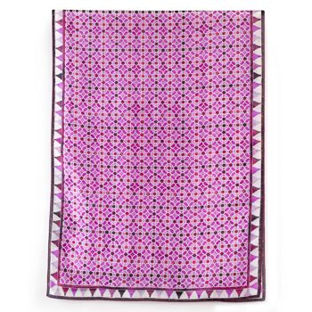 Foulard en soie violet à imprimé géométrique Alcázar 5