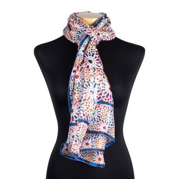 Foulard en soie imprimé oriental multicolore Sakina 3