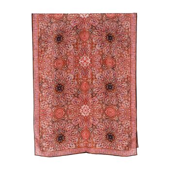 Foulard en soie imprimé turc rouge 2