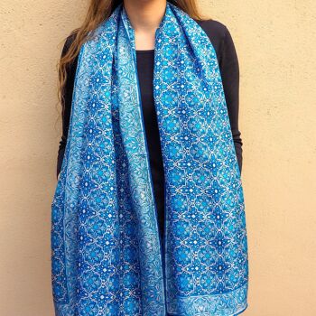 Foulard Soie Farah Bleu 3