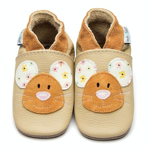 Leather Baby Shoes - Squeak Cream