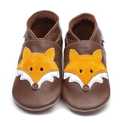 Leather Baby Shoes - Mr Fox Chocolate