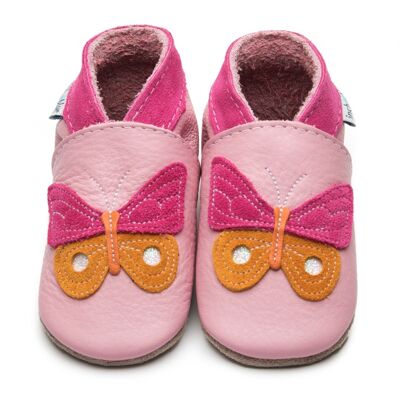 Children's Leather Shoes - Papillon Baby Pink