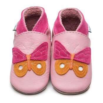 Chaussures en cuir pour enfant - Papillon Baby Pink 1