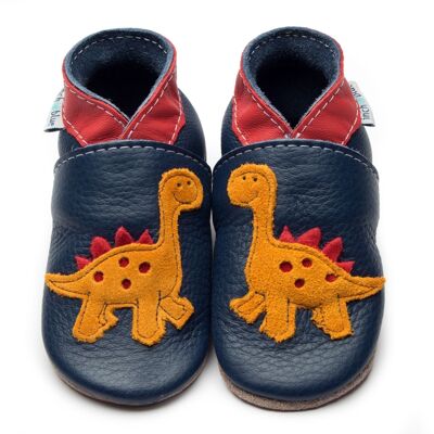 Leather Children's Shoes - Dino Navy