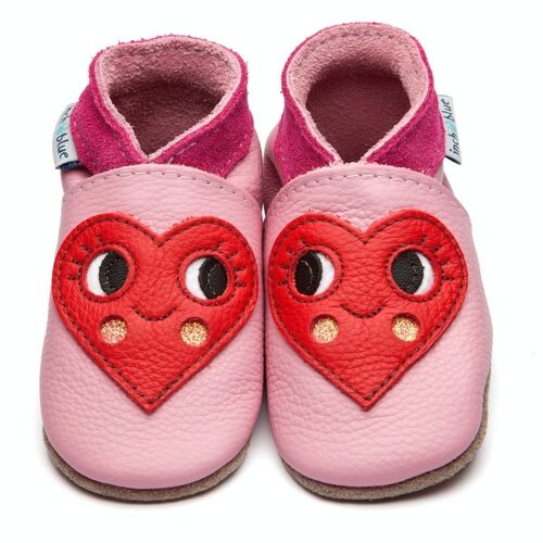 Leather Baby Slippers - Cupid Baby Pink