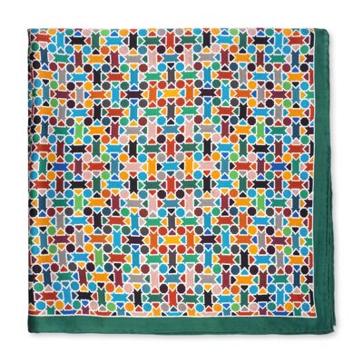 Amal Multicolor Square Silk Scarf