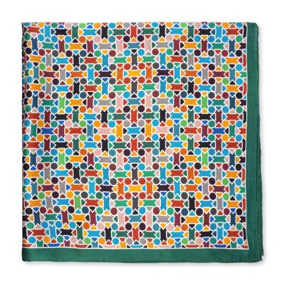 Foulard carré en soie multicolore Amal