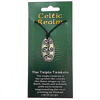 The Triple Triskele Pewter Necklace PWP710