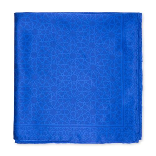 Pañuelo de seda cuadrado Dalila Azul