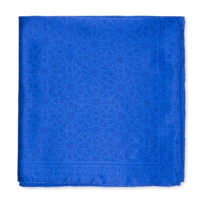 Pañuelo de seda cuadrado Dalila Azul