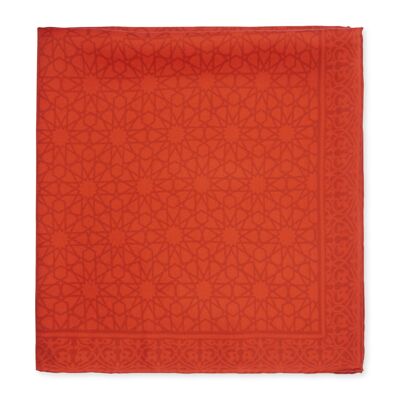 Dalila square red silk scarf