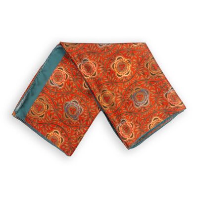 Grand foulard en soie à imprimé floral Souci - (180x65 cm)