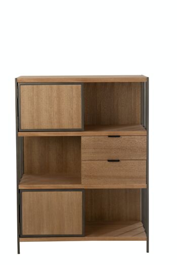 ARMOIRE COMP BOIS/MET NAT (90x40x120,5cm) 2