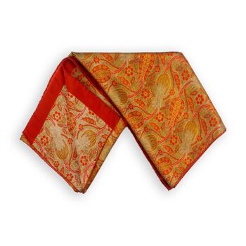 Foulard tulipes en satin de soie 2