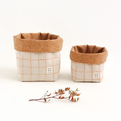 Gingham Apricot Basket