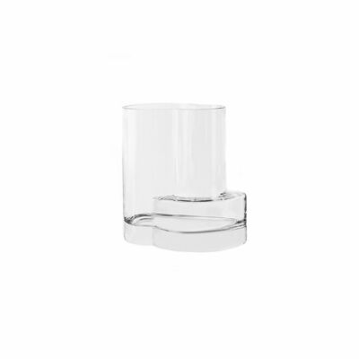 Moderne Vase im konstruktivistischen Stil, Top-Design, FUSIO 25 Klarglas