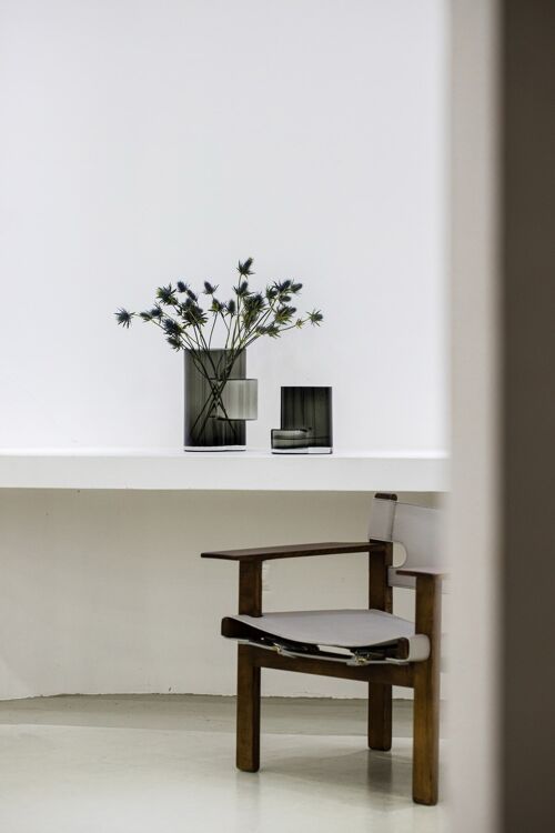 Innovative modernist tall vase, top design, constructivist FUSIO 32 Gray