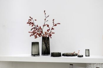 Vase en verre de luxe moderne, design belge élégant, LENOX 30 Gris 5