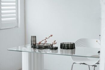 Vase en verre de luxe moderne, design belge élégant, LENOX 30 Gris 6