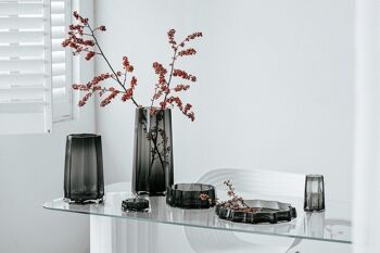 Vase en verre de luxe moderne, design belge élégant, LENOX 30 Gris 7